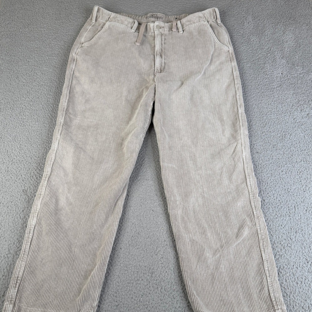 Levis Chino Corduroy Pant Men XL Tan XX Chino EZ Relaxed Elastic Waistband 37x29